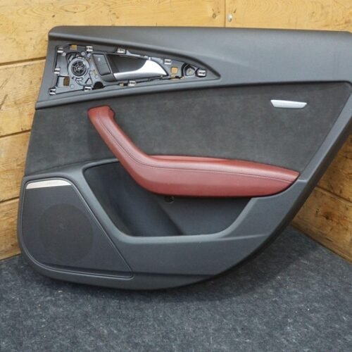 Rear Right Interior Door Trim Panel Alcantara Red OEM 4G0867306A Audi S6 16-18