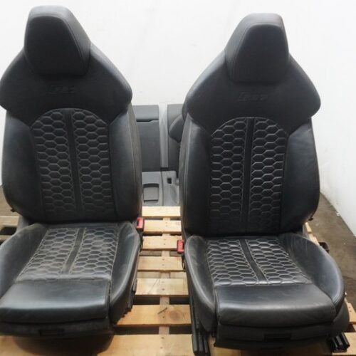 Set Front Rear Driver Passenger Seat Assembly Black Leather OEM Audi RS7 2014-15
